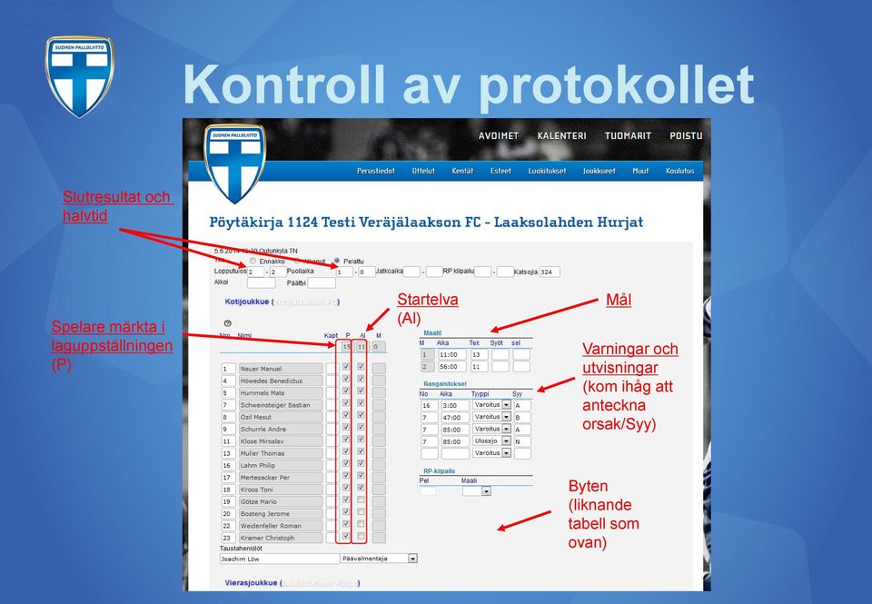 (Al) Mål Varningar och utvisningar (kom ihåg att