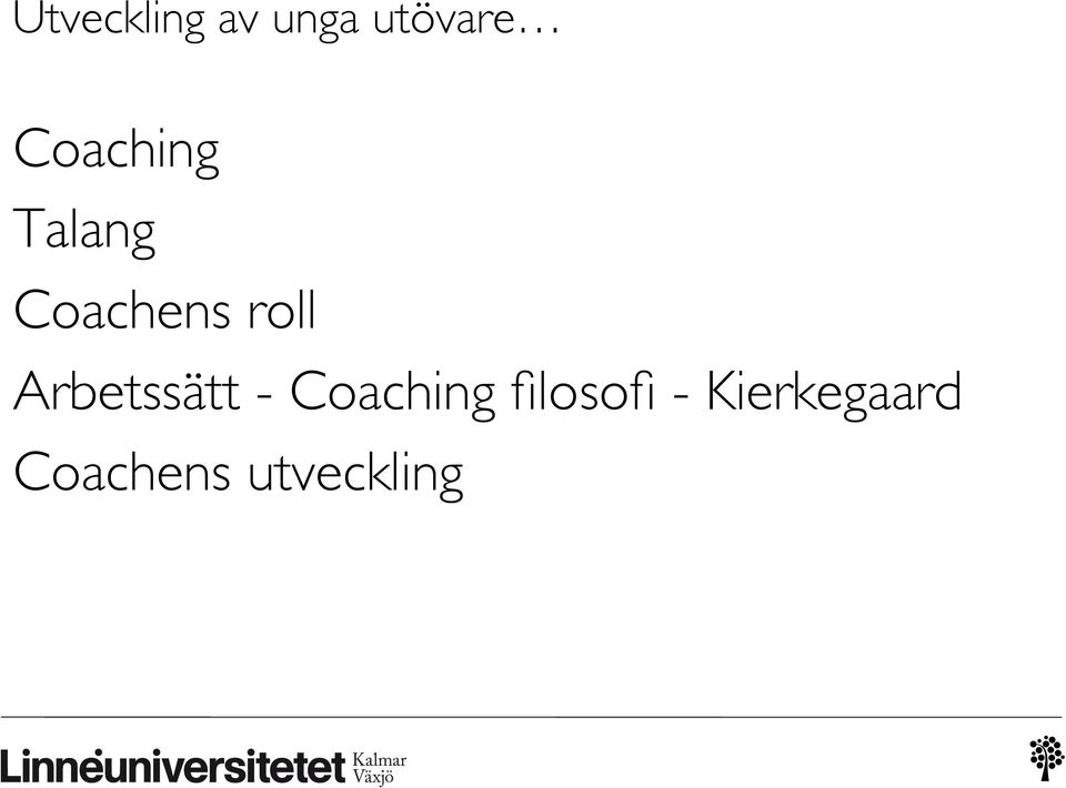 Arbetssätt - Coaching filosofi