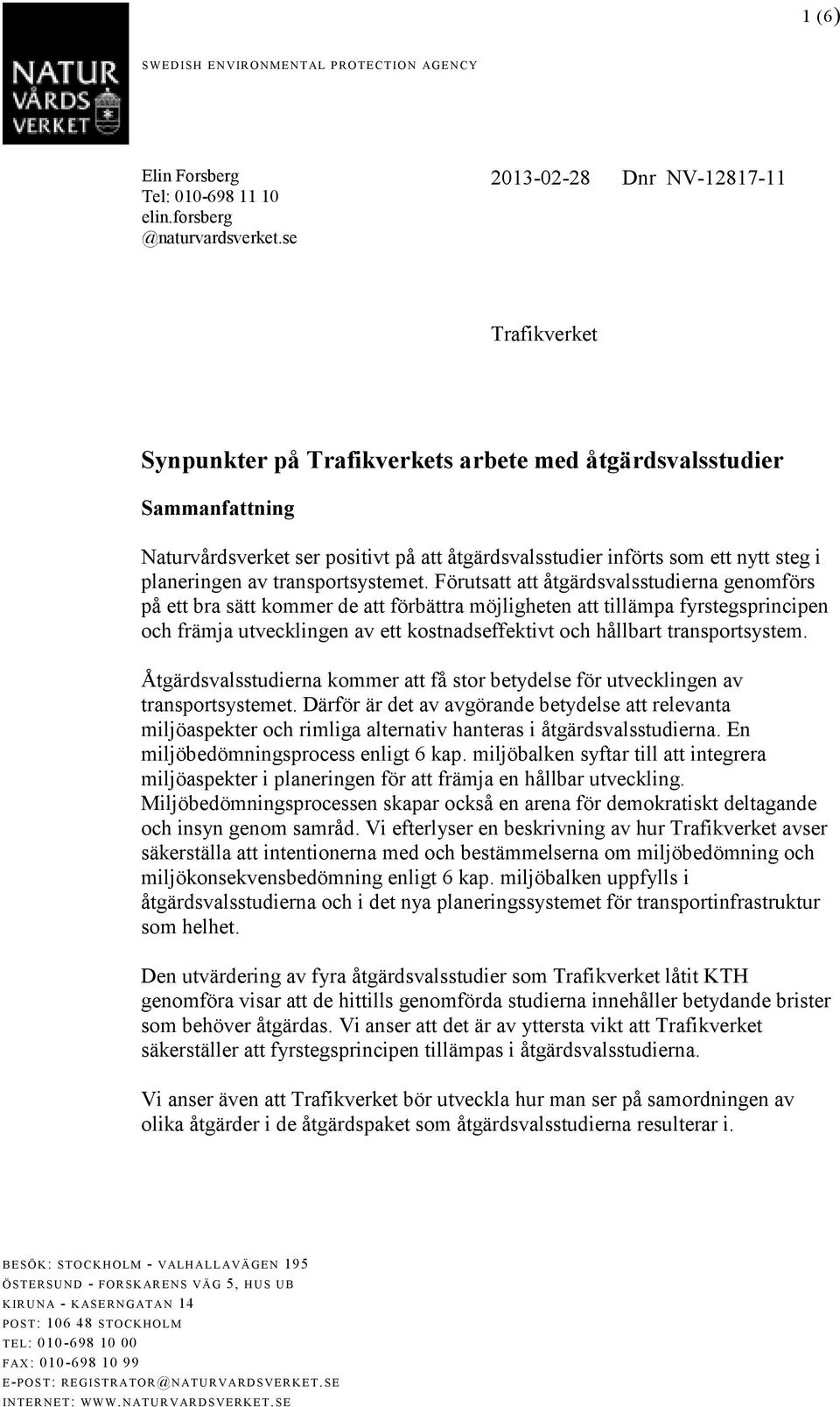 planeringen av transportsystemet.