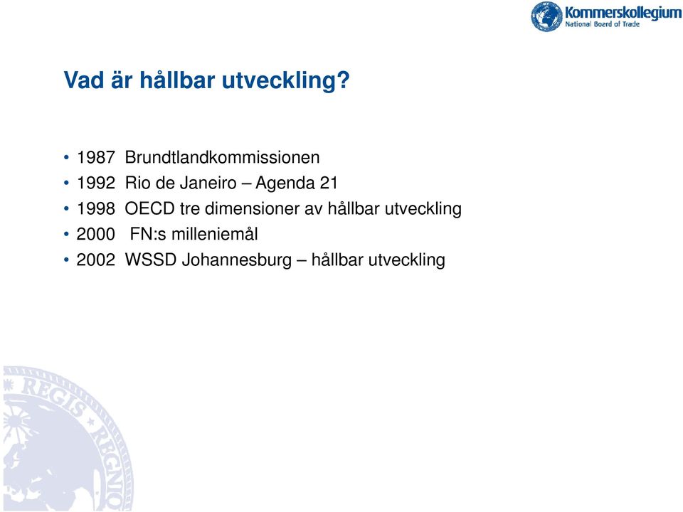 Agenda 21 1998 OECD tre dimensioner av hållbar