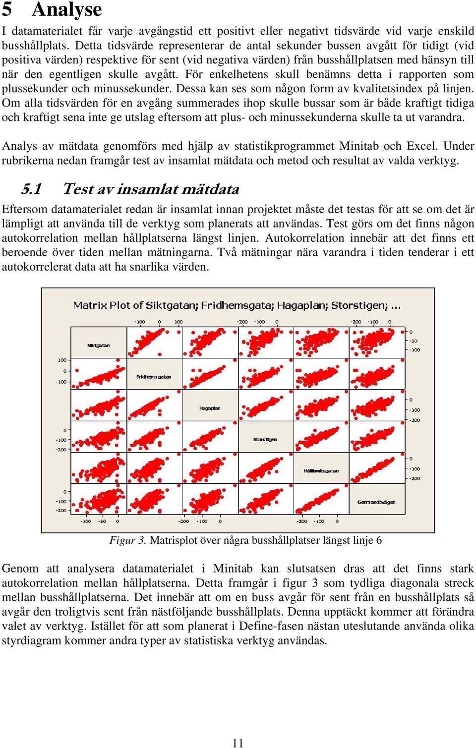 avgått. För enkelhetens skull benämns detta i rapporten som plussekunder och minussekunder. Dessa kan ses som någon form av kvalitetsindex på linjen.