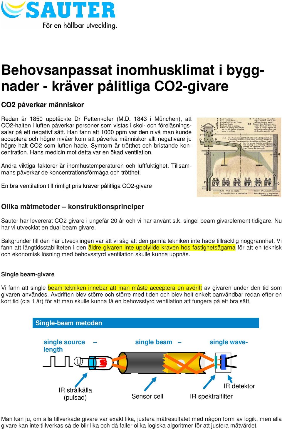 Han fann att 1000 ppm var den nivå man kunde acceptera och högre nivåer kom att påverka människor allt negativare ju högre halt som luften hade. Symtom är trötthet och bristande koncentration.