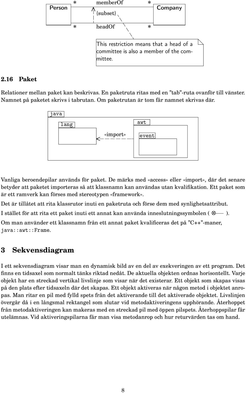 java lang awt < «import» event Vanliga beroendepilar används för paket.