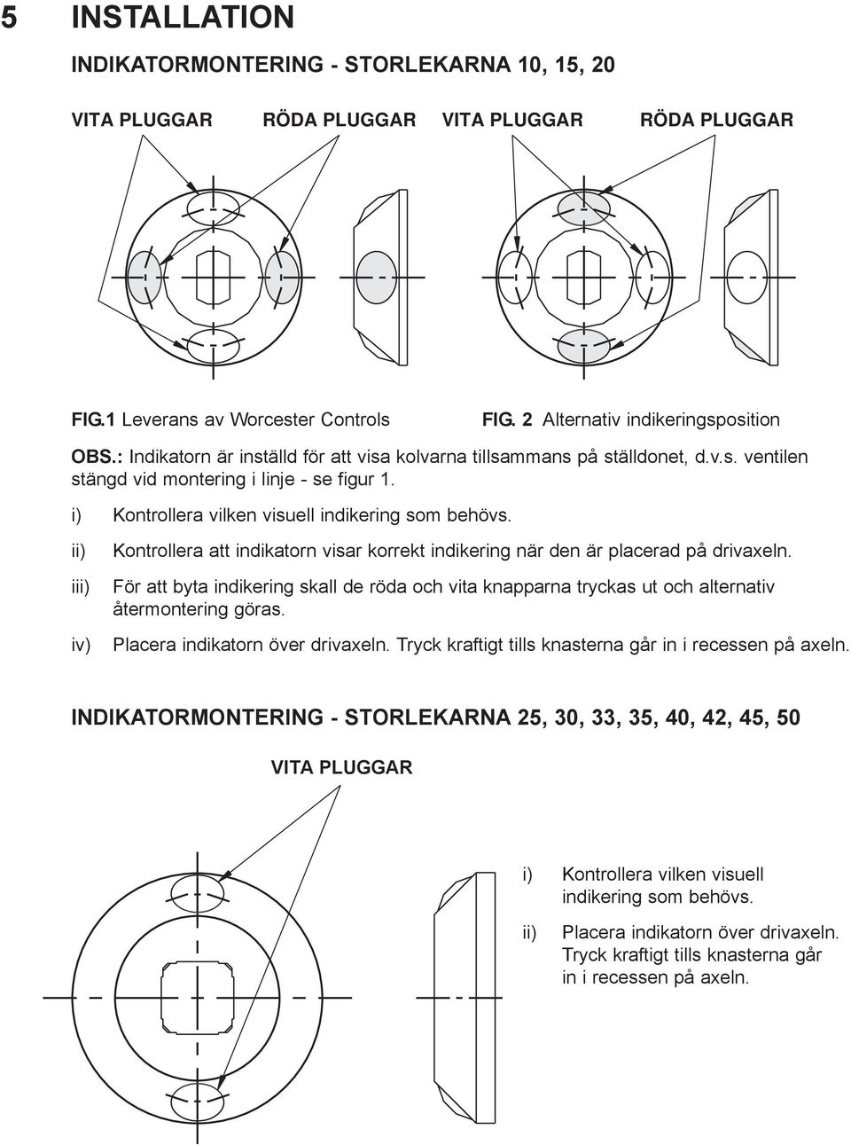 ii) iii) iv) Kontrollera att indikatorn visar korrekt indikering när den är placerad på drivaxeln.