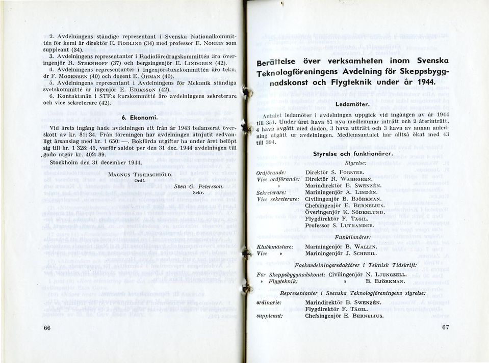 MOGENSEN (40) och docent E. ÖHMAN (40). 5. Avdelningens representant i Avdelningens för Mekanik ständiga svetskommitté är ingenjör E. ERIKSSON (42). 0.
