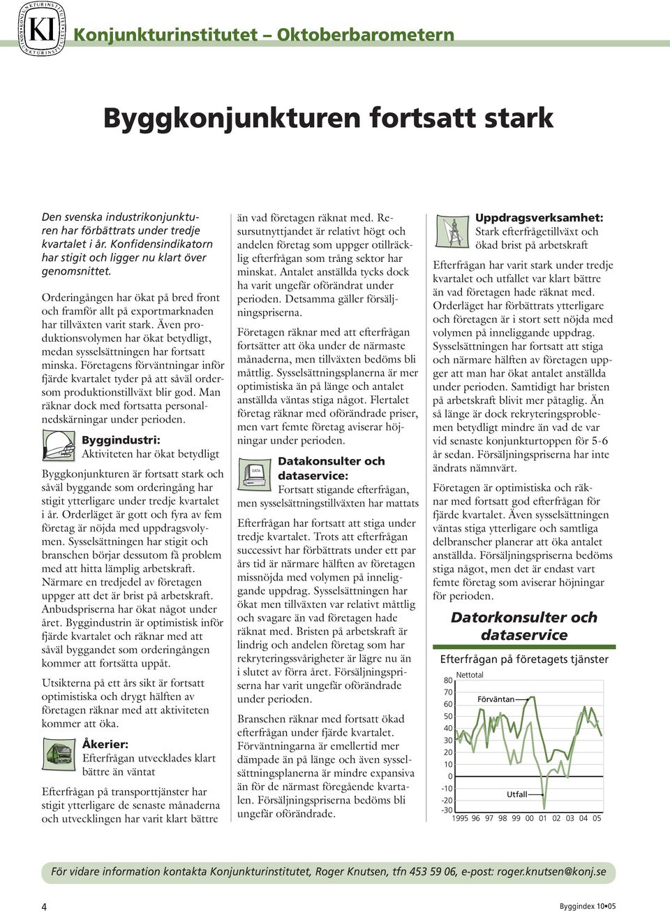 Även produktionsvolymen har ökat betydligt, medan sysselsättningen har fortsatt minska. Företagens förväntningar inför fjärde kvartalet tyder på att såväl ordersom produktionstillväxt blir god.