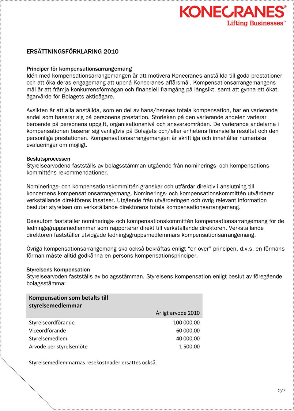 Avsikten är att alla anställda, som en del av hans/hennes totala kompensation, har en varierande andel som baserar sig på personens prestation.