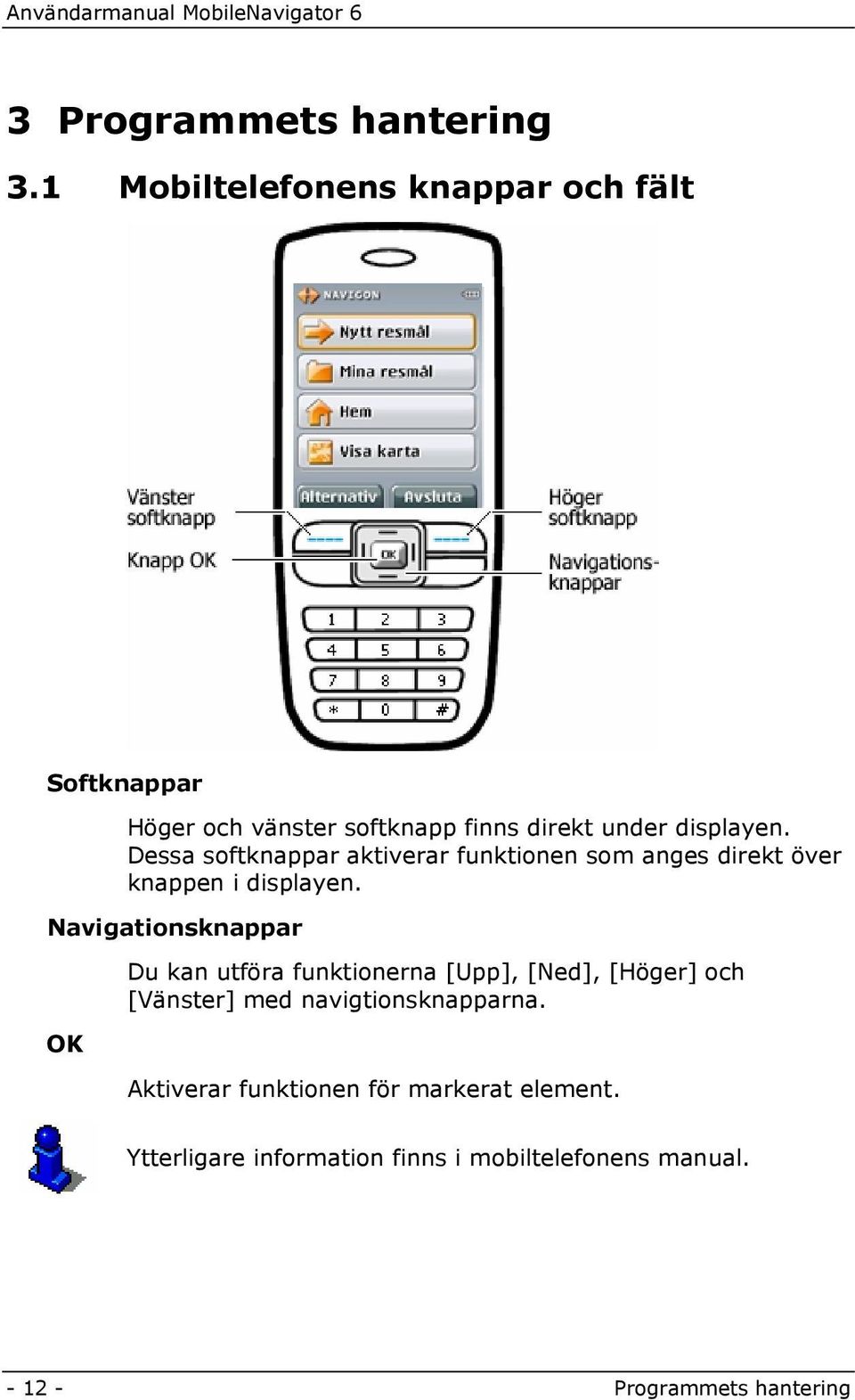 Dessa softknappar aktiverar funktionen som anges direkt över knappen i displayen.