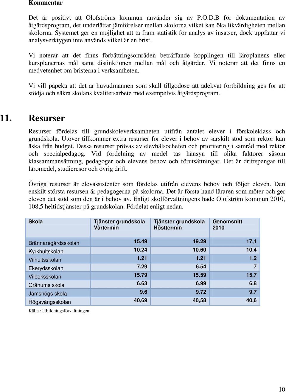 Vi noterar att det finns förbättringsområden beträffande kopplingen till läroplanens eller kursplanernas mål samt distinktionen mellan mål och åtgärder.