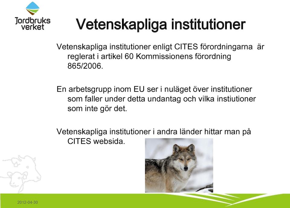 En arbetsgrupp inom EU ser i nuläget över institutioner som faller under detta