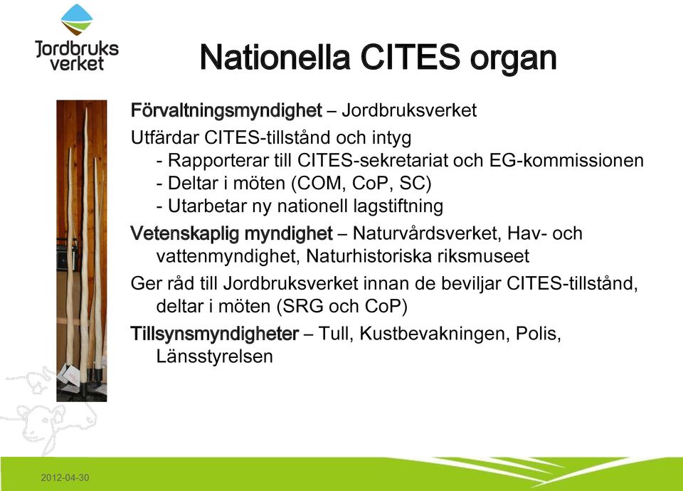 Vetenskaplig myndighet Naturvårdsverket, Hav- och vattenmyndighet, Naturhistoriska riksmuseet Ger råd till