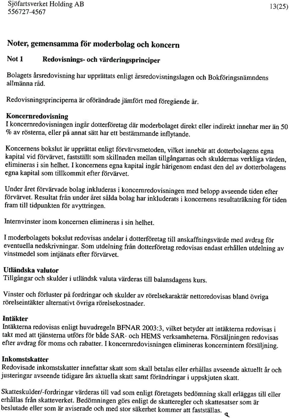 Koncernredovisning 1 koncernredovisningen ingar dotterföretag där moderbolaget direkt eller indirekt innehar mer än 50 % av rösterna, eller pa annat sätt har ett bestämmande inflytande.