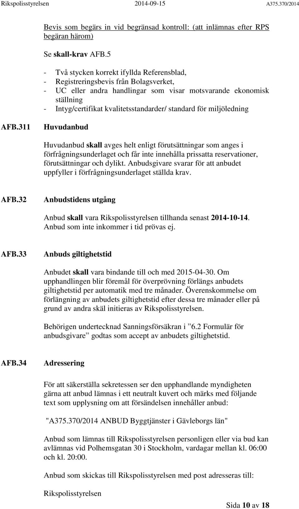 standard för miljöledning AFB.