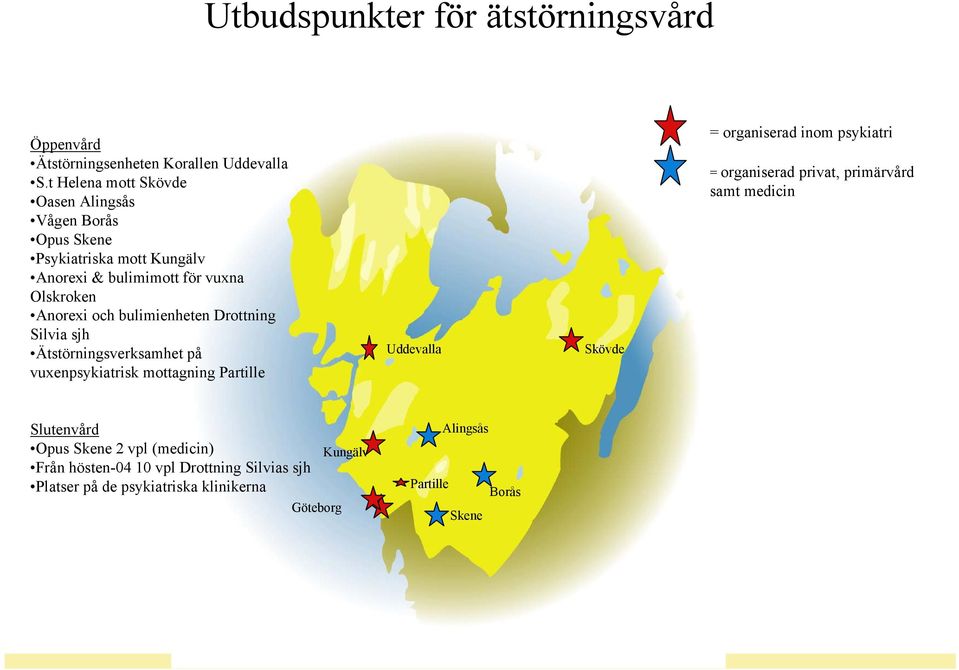 bulimienheten Drttning Silvia sjh Ätstörningsverksamhet på vuxenpsykiatrisk mttagning Partille Uddevalla Skövde = rganiserad inm psykiatri