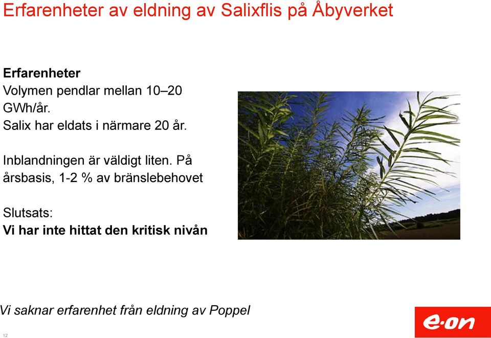 Inblandningen är väldigt liten.