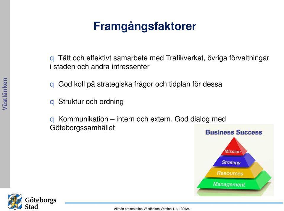 strategiska frågor och tidplan för dessa q Struktur och ordning q