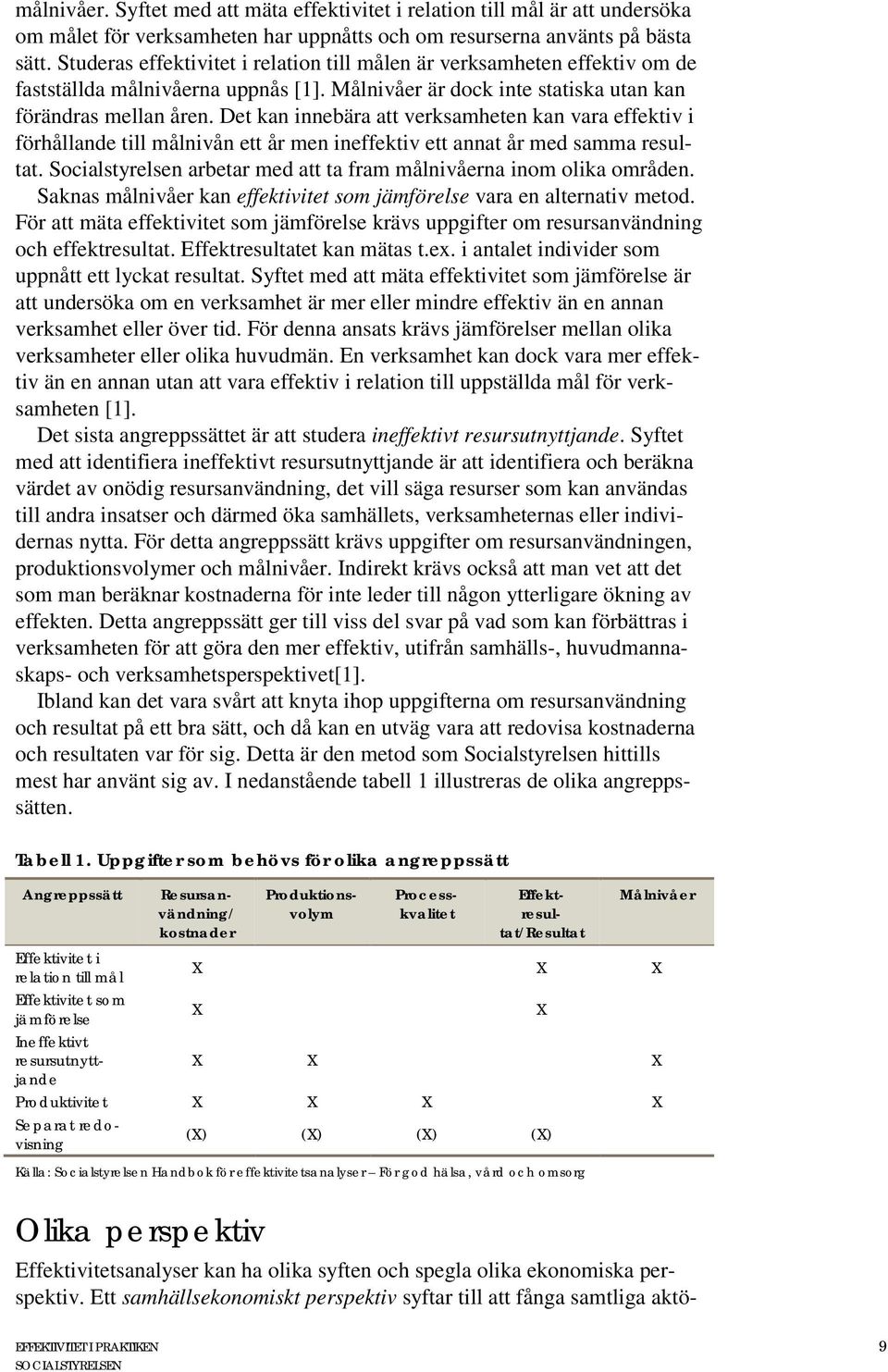 Studeras effektivitet i relation till målen är verksamheten effektiv om de fastställda målnivåerna uppnås [1]. Målnivåer är dock inte statiska utan kan förändras mellan åren.