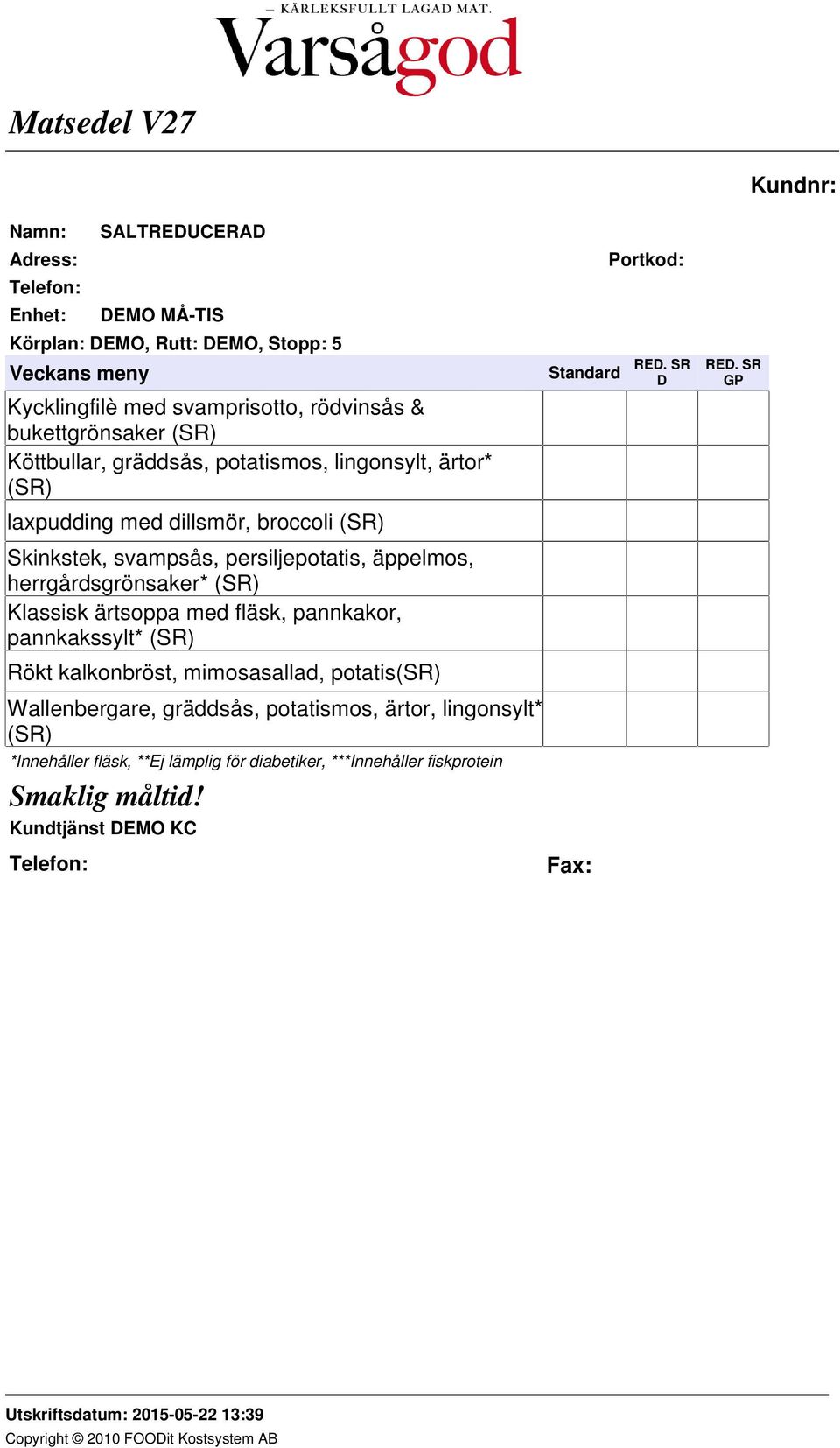 äppelmos, herrgårdsgrönsaker* (SR) pannkakssylt* (SR) Rökt kalkonbröst, mimosasallad, potatis(sr)