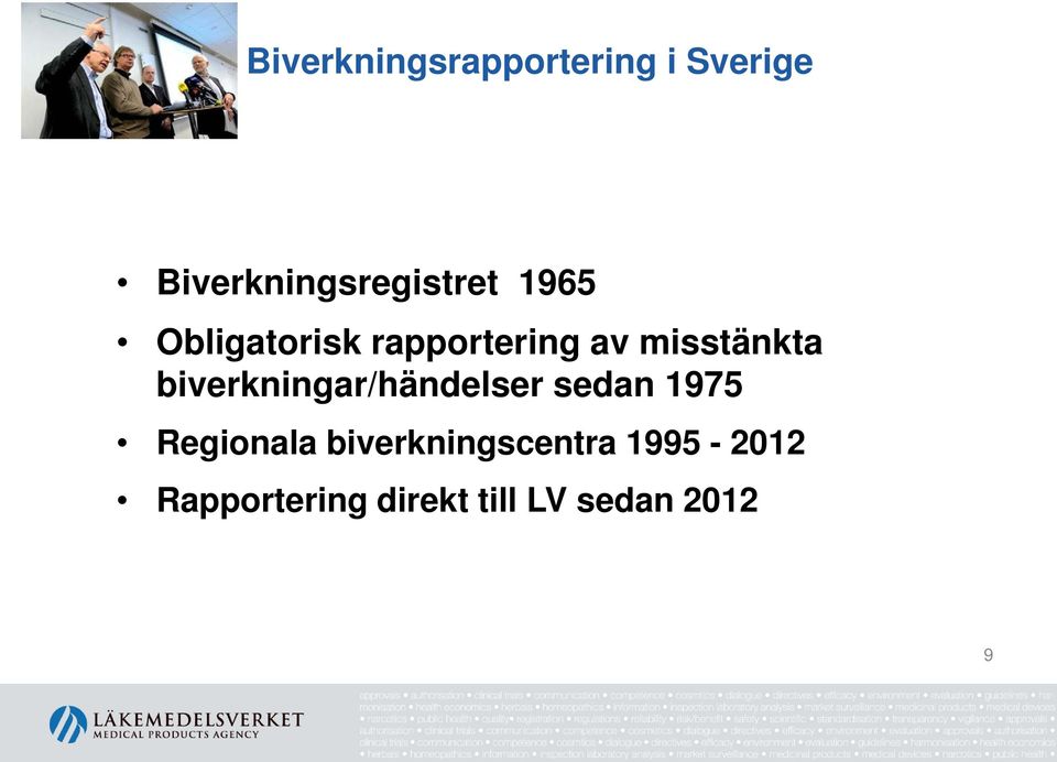 av misstänkta biverkningar/händelser sedan 1975