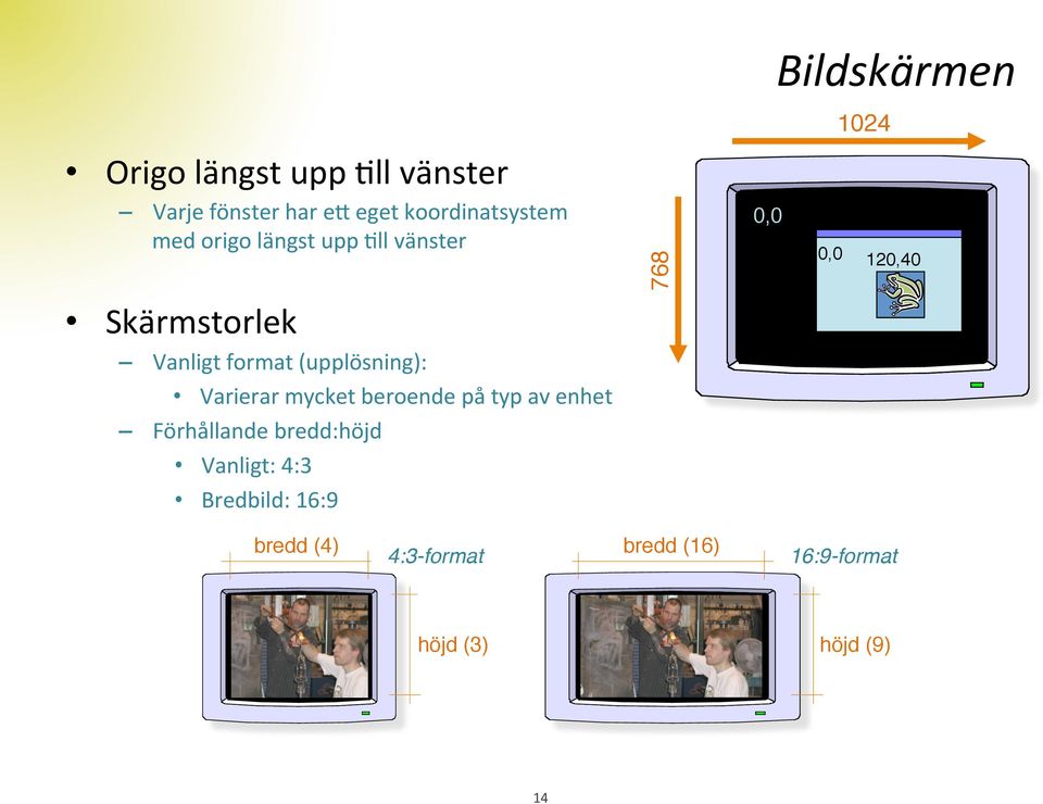 Vanligt format (upplösning): Varierar mycket beroende på typ av enhet Förhållande