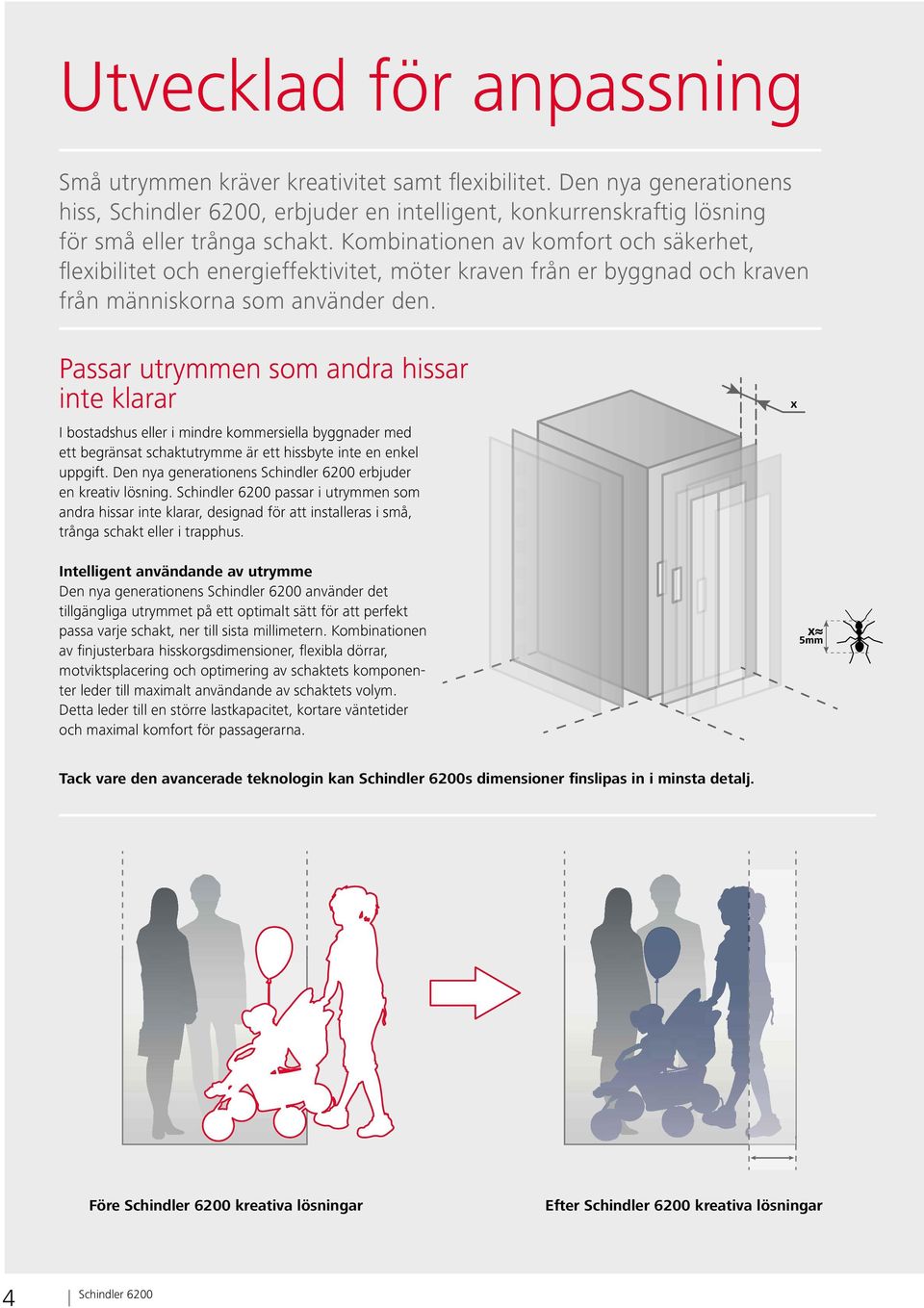 Passar utrymmen som andra hissar inte klarar I bostadshus eller i mindre kommersiella byggnader med ett begränsat schaktutrymme är ett hissbyte inte en enkel uppgift.