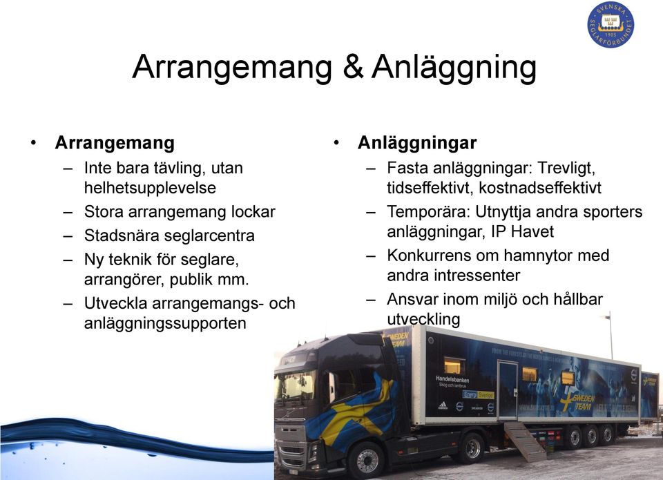 Utveckla arrangemangs- och anläggningssupporten Anläggningar Fasta anläggningar: Trevligt, tidseffektivt,