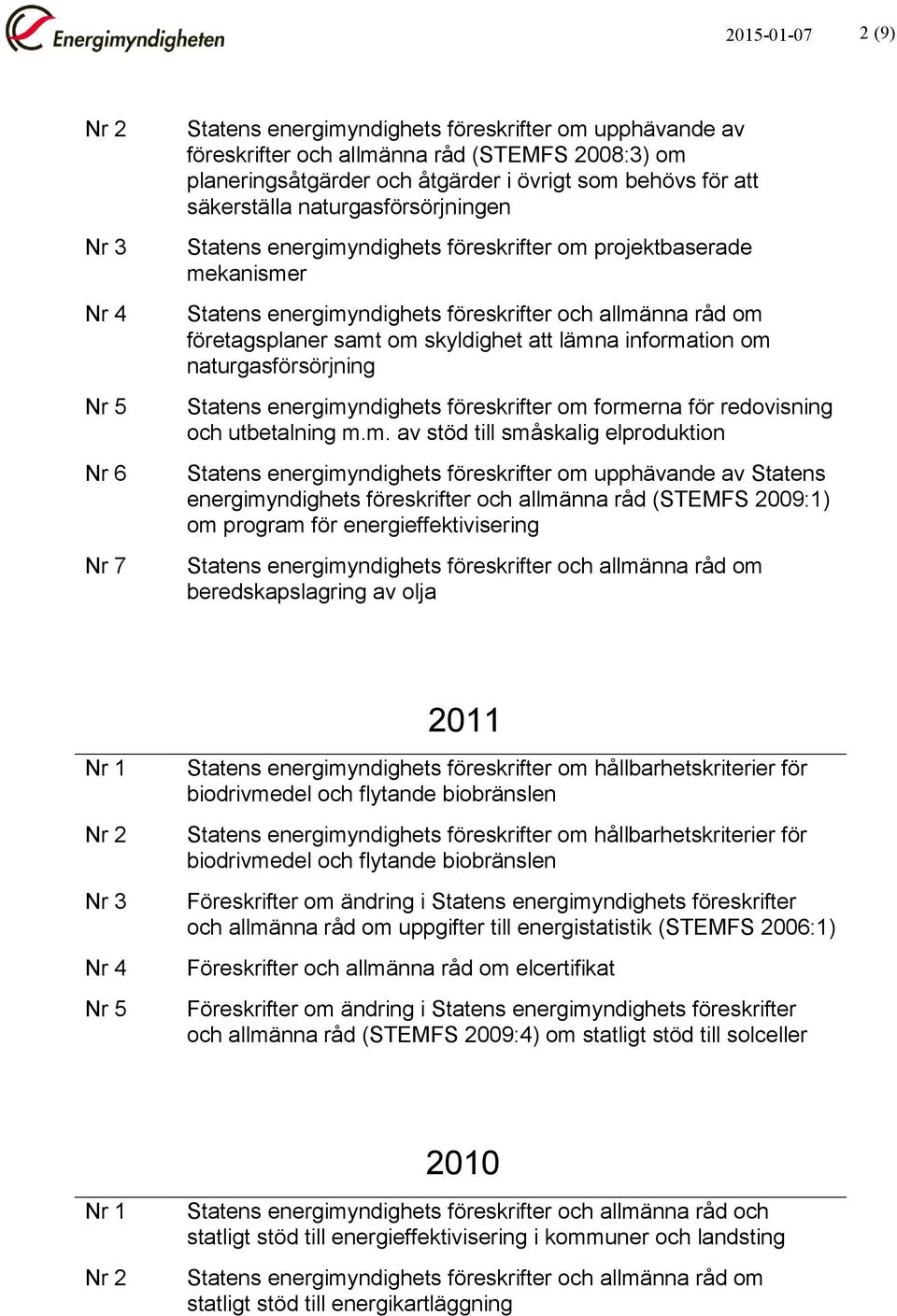 föreskrifter om 