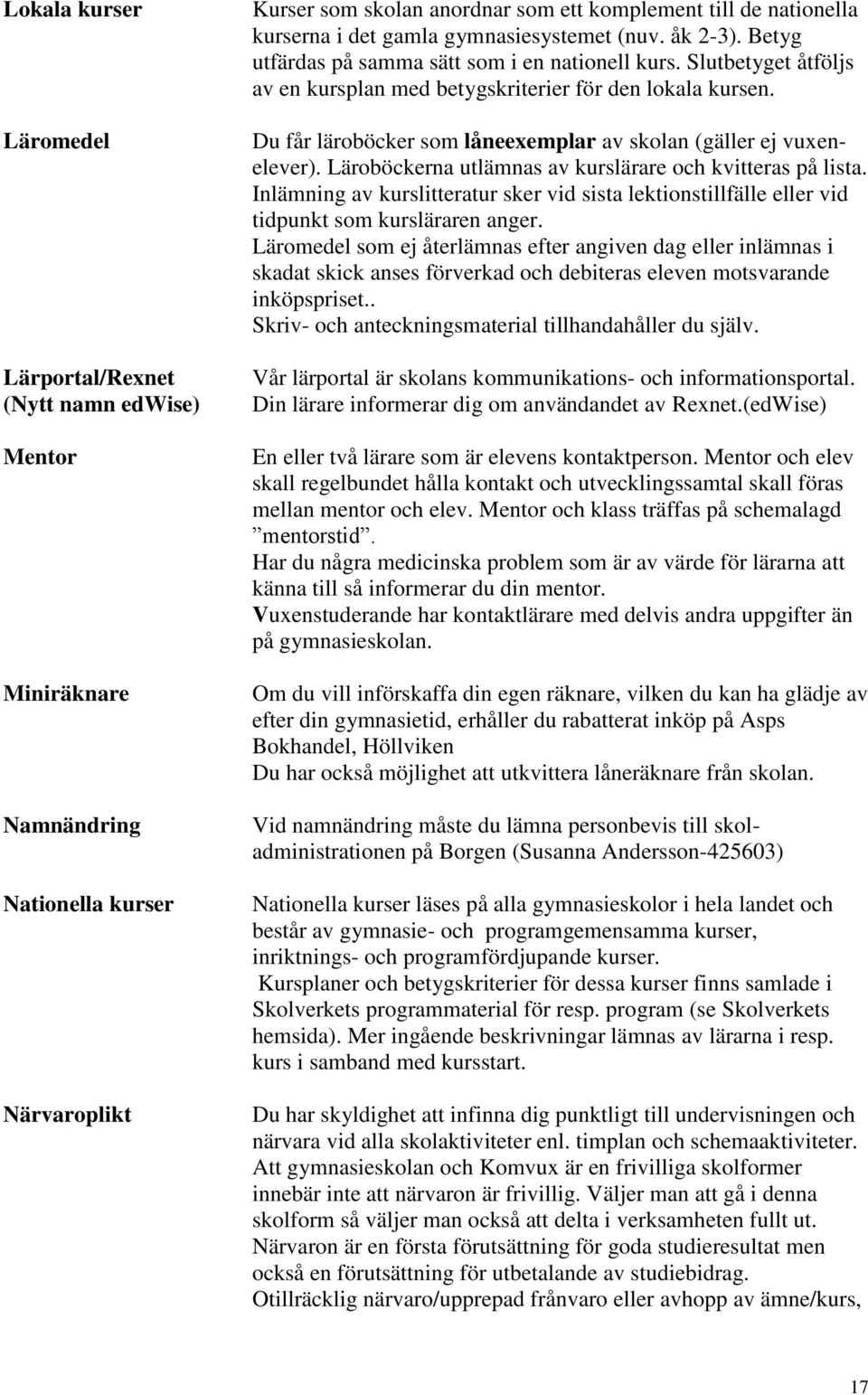 Du får läroböcker som låneexemplar av skolan (gäller ej vuxenelever). Läroböckerna utlämnas av kurslärare och kvitteras på lista.