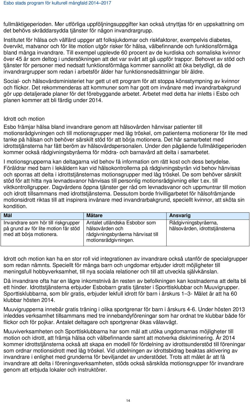 bland många invandrare. Till exempel upplevde 60 procent av de kurdiska och somaliska kvinnor över 45 år som deltog i undersökningen att det var svårt att gå uppför trappor.