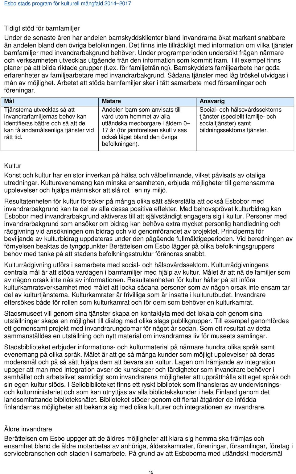 Under programperioden undersökt frågan närmare och verksamheten utvecklas utgående från den information som kommit fram. Till exempel finns planer på att bilda riktade grupper (t.ex. för familjeträning).