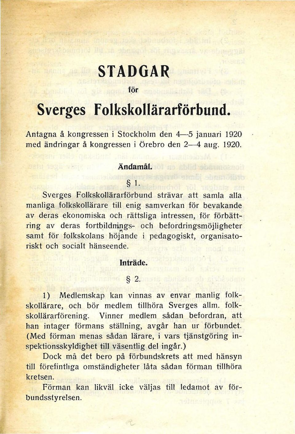 20. Ändamål. 1.