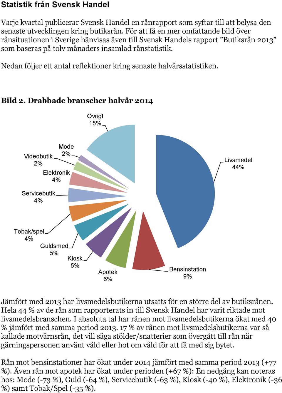 Nedan följer ett antal reflektioner kring senaste halvårsstatistiken. Bild 2.