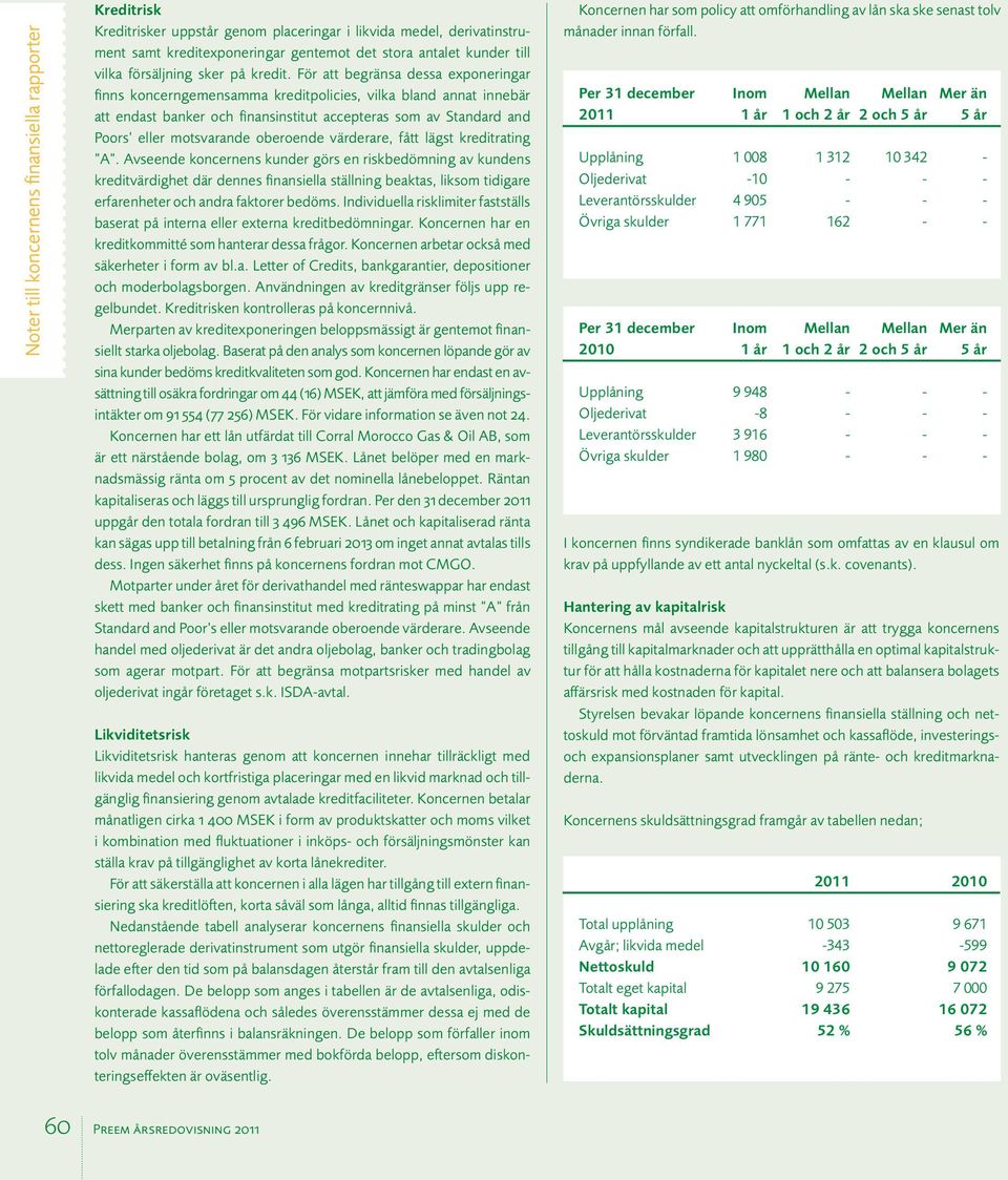 För att begränsa dessa exponeringar finns koncerngemensamma kreditpolicies, vilka bland annat innebär att endast banker och finansinstitut accepteras som av Standard and Poors eller motsvarande