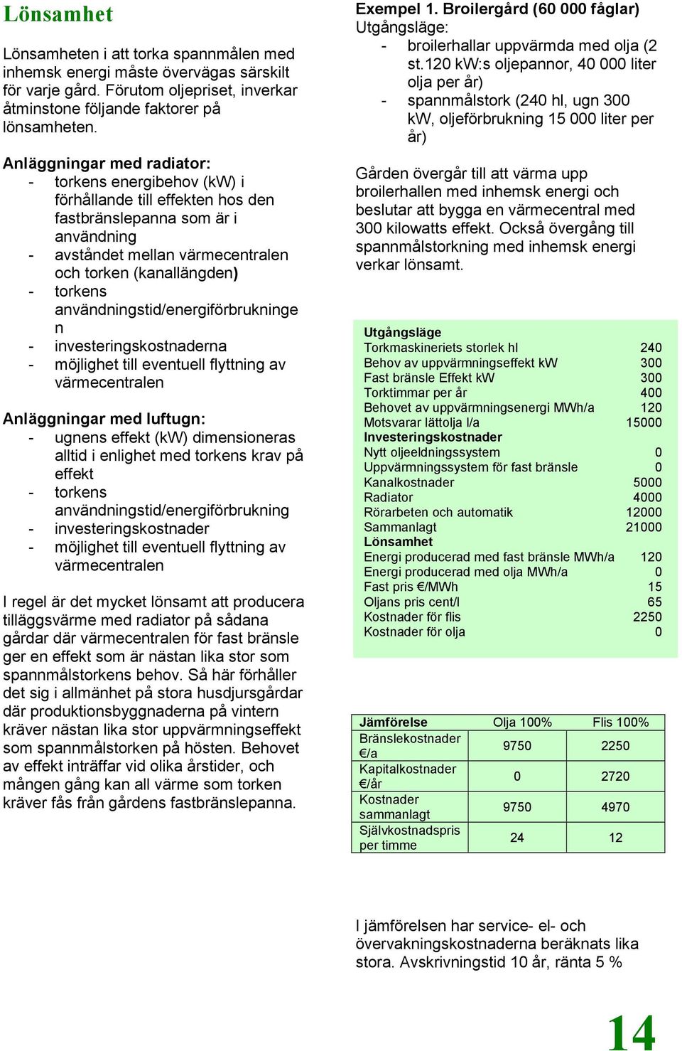 användningstid/energiförbrukninge n - investeringskostnaderna - möjlighet till eventuell flyttning av värmecentralen Anläggningar med luftugn: - ugnens effekt (kw) dimensioneras alltid i enlighet med