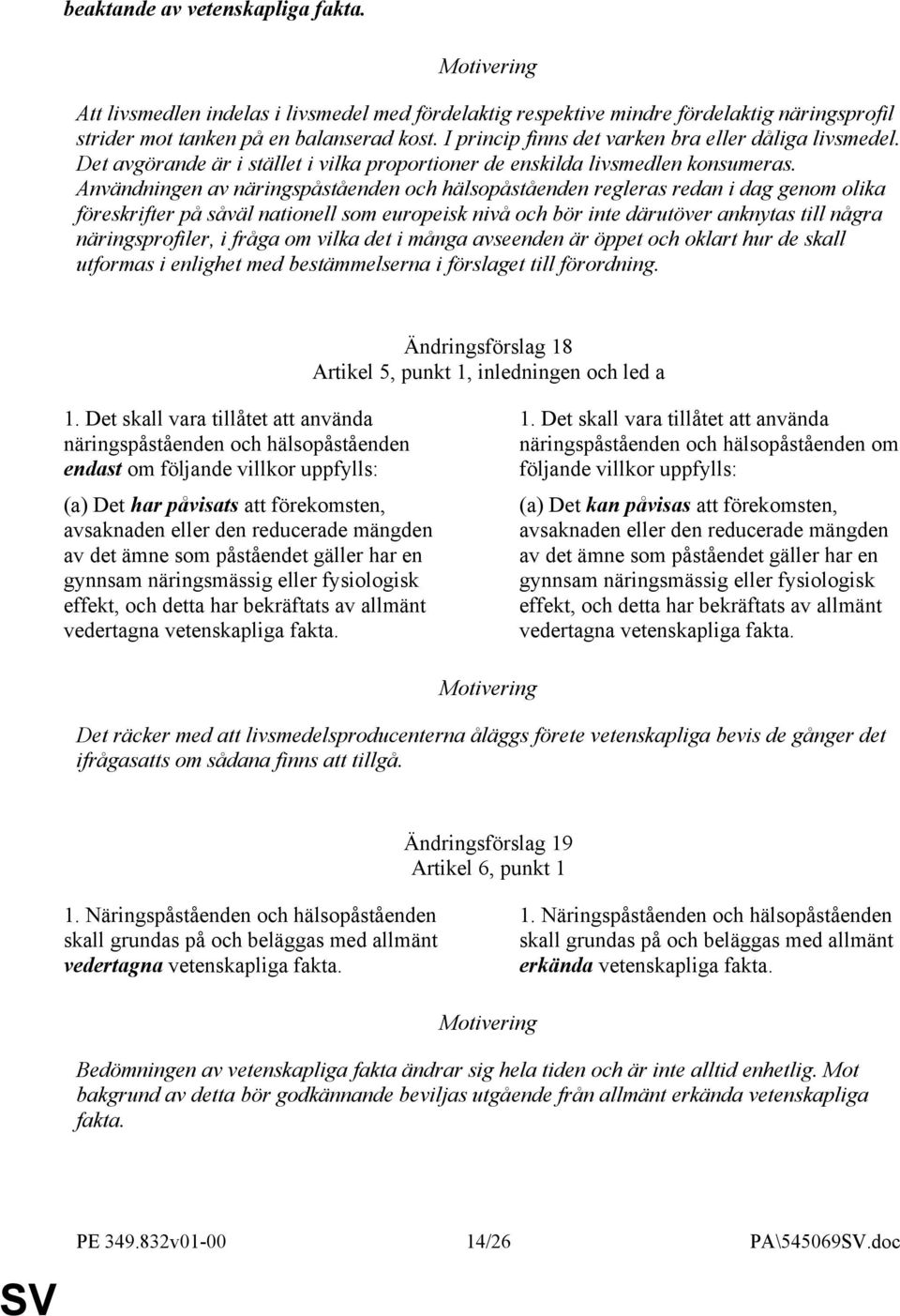 Användningen av näringspåståenden och hälsopåståenden regleras redan i dag genom olika föreskrifter på såväl nationell som europeisk nivå och bör inte därutöver anknytas till några näringsprofiler, i