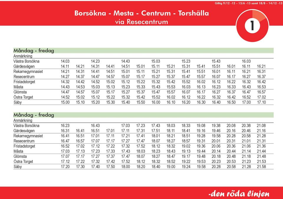 47 15.57 16.07 16.17 16.27 16.37 Fristadstorget 14.32 14.42 14.52 15.02 15.12 15.22 15.32 15.42 15.52 16.02 16.12 16.22 16.32 16.42 Måsta 14.43 14.53 15.03 15.13 15.23 15.33 15.43 15.53 16.03 16.