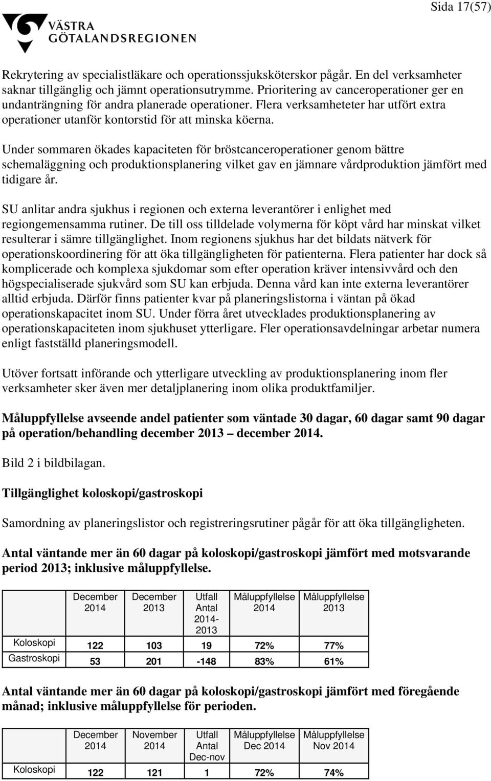 Under sommaren ökades kapaciteten för bröstcanceroperationer genom bättre schemaläggning och produktionsplanering vilket gav en jämnare vårdproduktion jämfört med tidigare år.