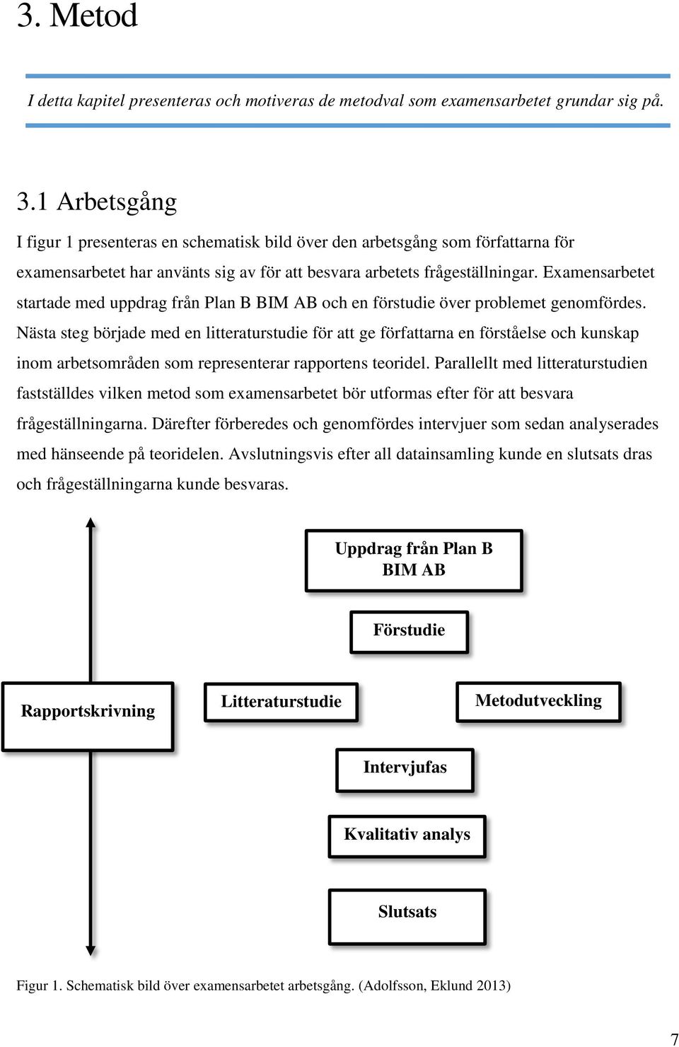 Examensarbetet startade med uppdrag från Plan B BIM AB och en förstudie över problemet genomfördes.