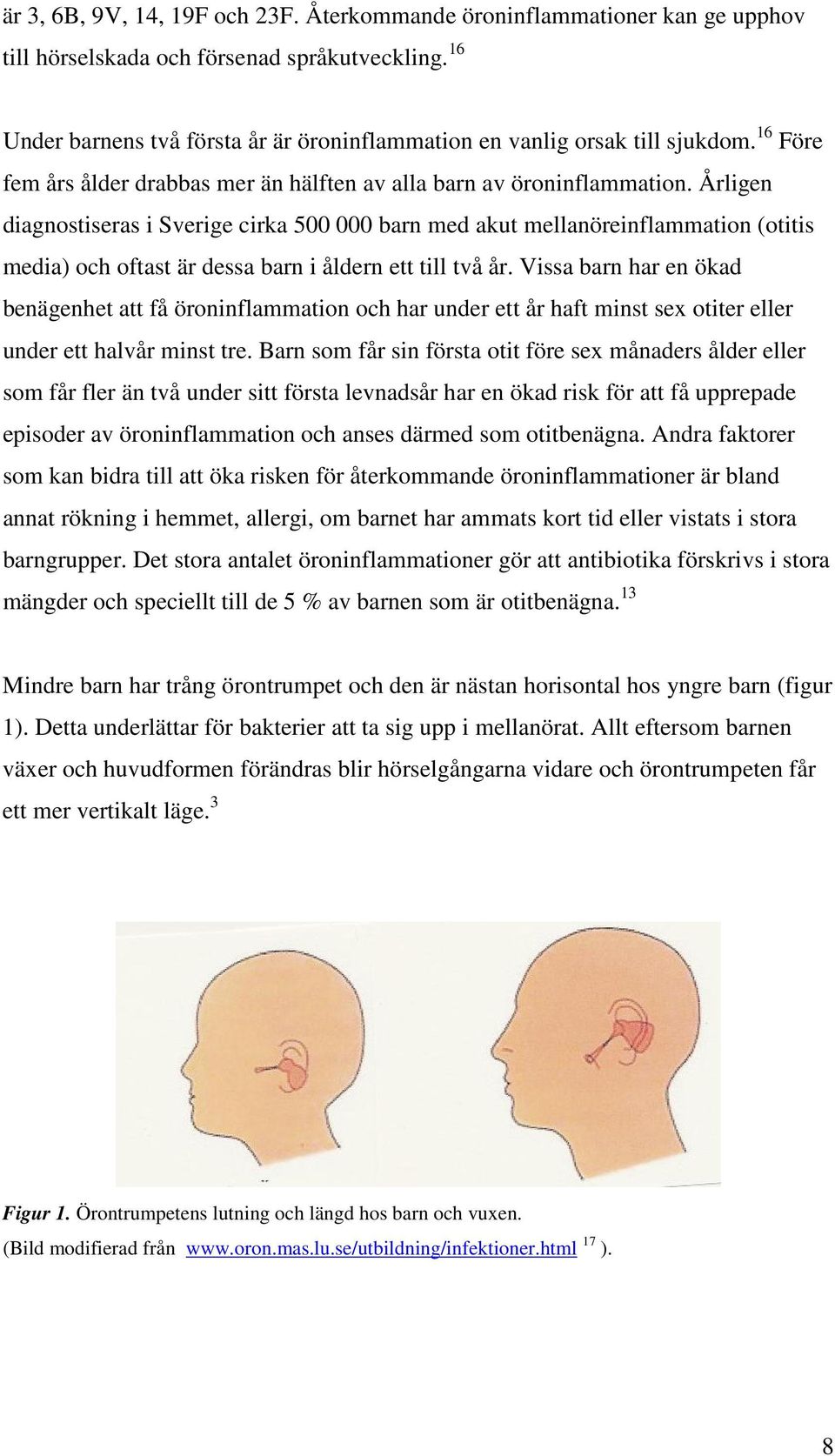 Årligen diagnostiseras i Sverige cirka 500 000 barn med akut mellanöreinflammation (otitis media) och oftast är dessa barn i åldern ett till två år.