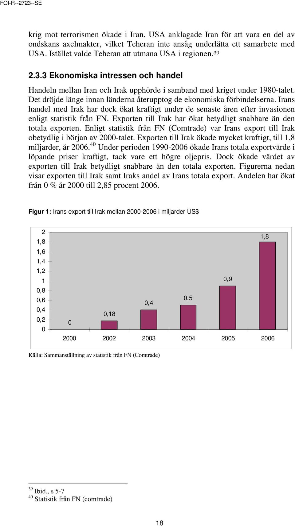 Det dröjde länge innan länderna återupptog de ekonomiska förbindelserna. Irans handel med Irak har dock ökat kraftigt under de senaste åren efter invasionen enligt statistik från FN.