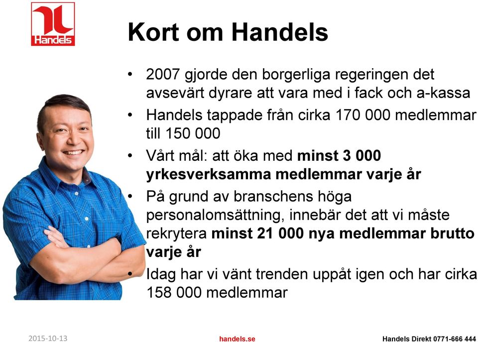 medlemmar varje år På grund av branschens höga personalomsättning, innebär det att vi måste rekrytera