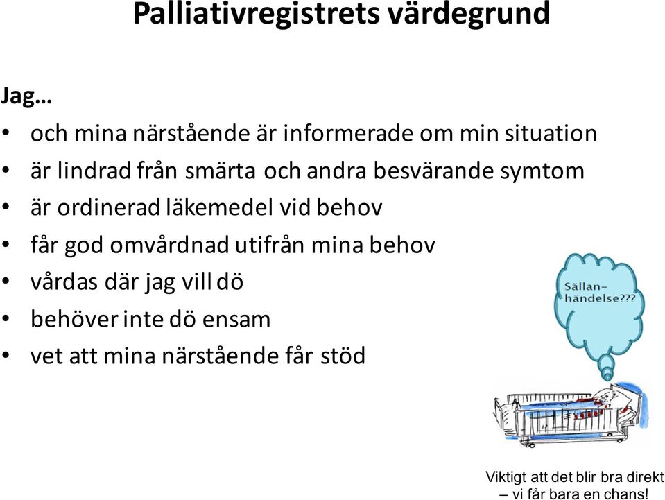 vid behov får god omvårdnad utifrån mina behov vårdas där jag vill dö behöver inte