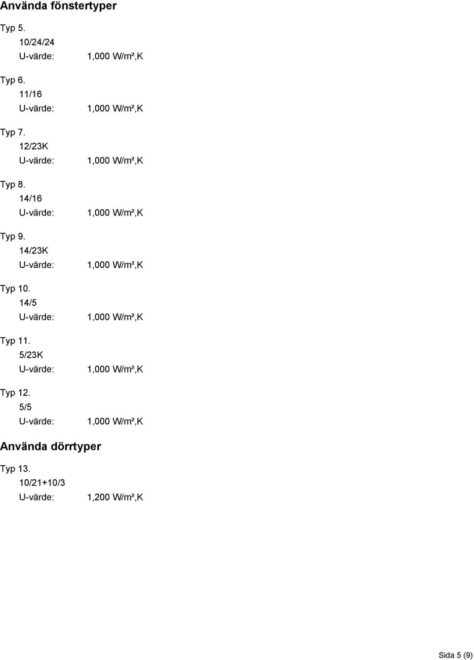 14/23K Typ 10. 14/5 Typ 11. 5/23K Typ 12.