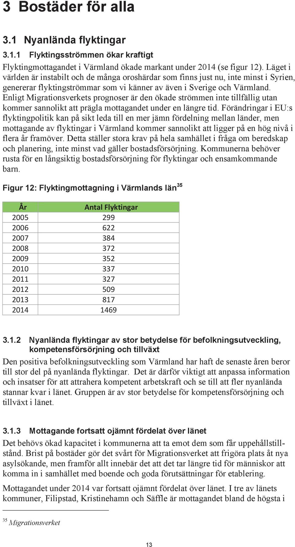 Enligt Migrationsverkets prognoser är den ökade strömmen inte tillfällig utan kommer sannolikt att prägla mottagandet under en längre tid.