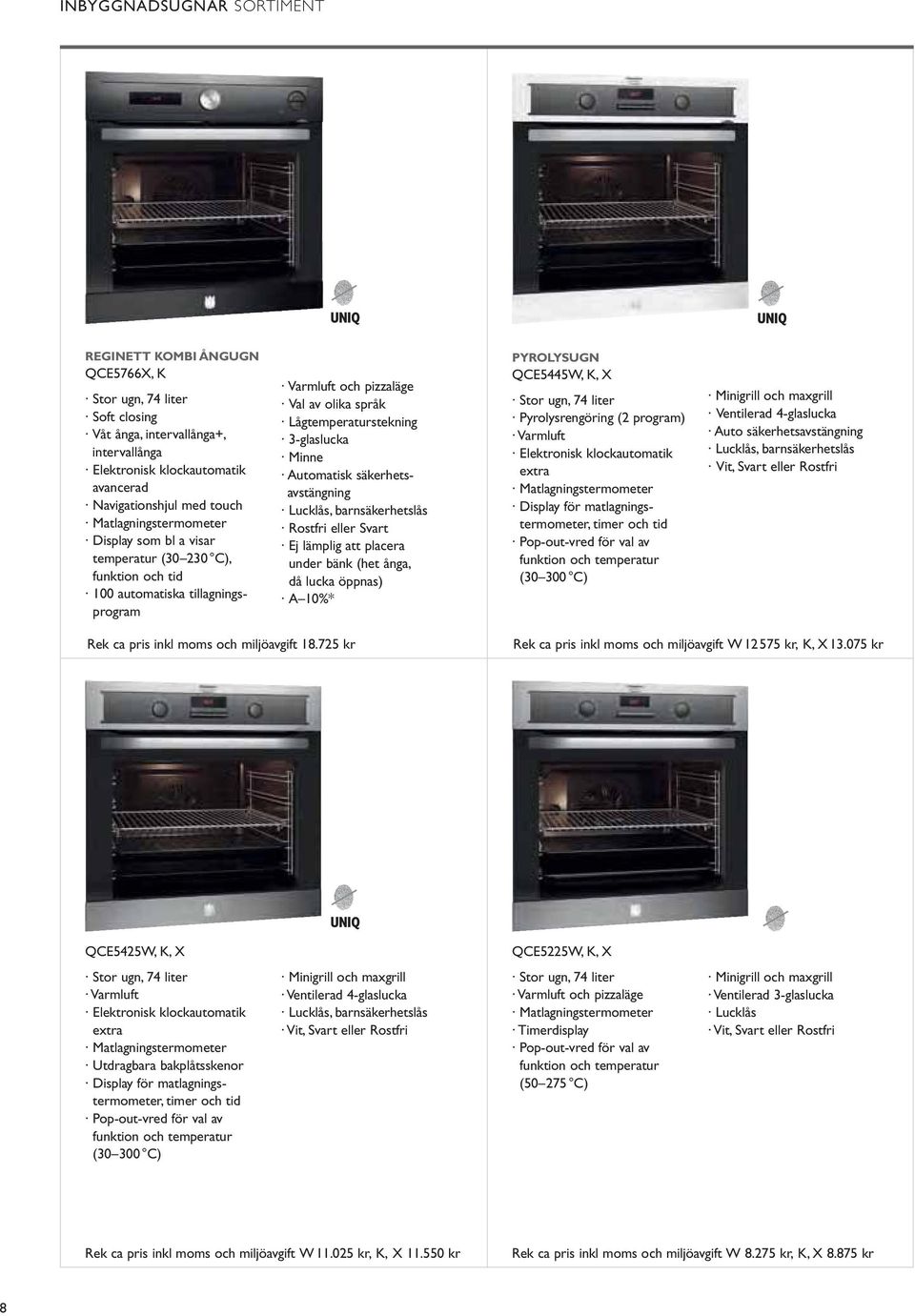 Elektronisk klockautomatik extra Matlagningstermometer Display för matlagningstermometer, timer och tid Pop-out-vred för val av funktion och temperatur Minigrill och maxgrill Auto