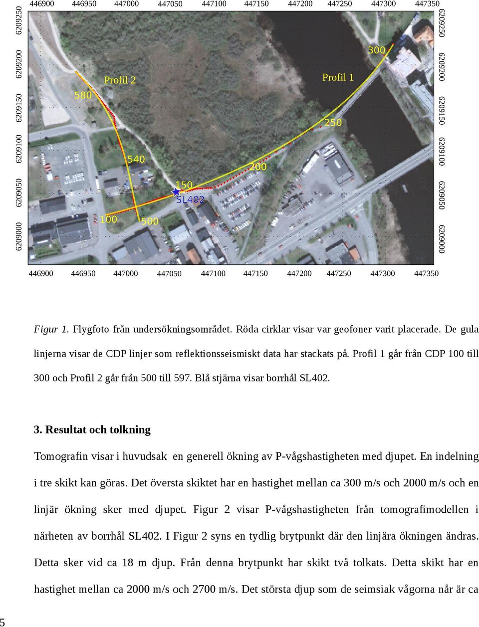 En indelning i tre skikt kan göras. Det översta skiktet har en hastighet mellan ca 300 m/s och 2000 m/s och en linjär ökning sker med djupet.