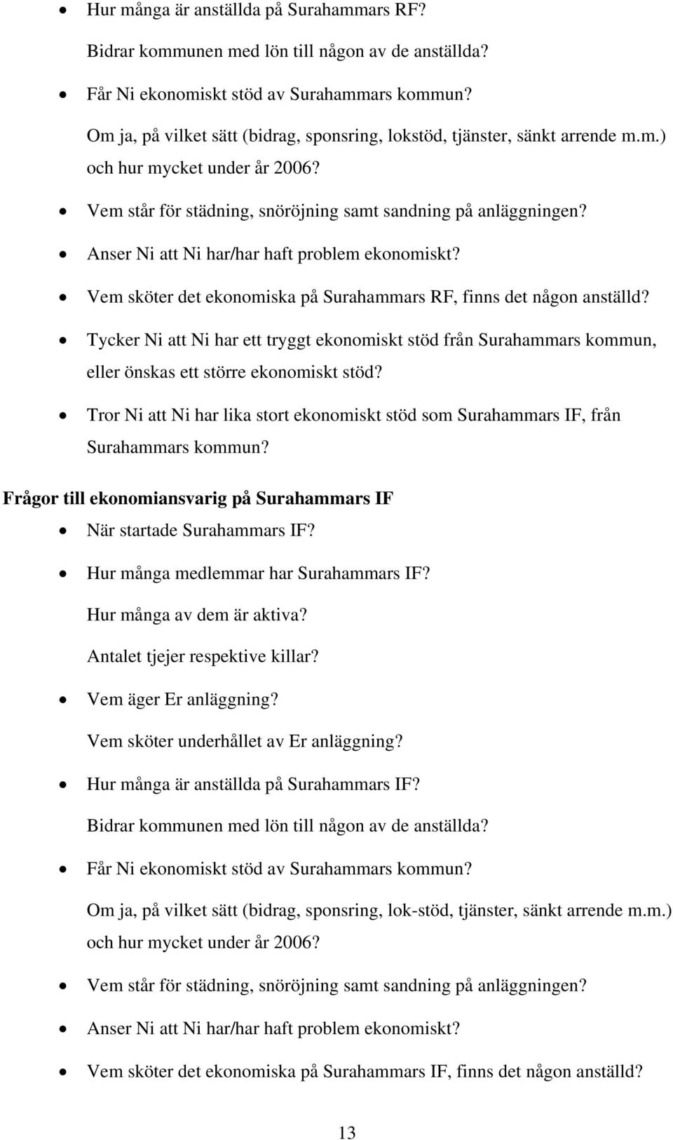 Anser Ni att Ni har/har haft problem ekonomiskt? Vem sköter det ekonomiska på Surahammars RF, finns det någon anställd?