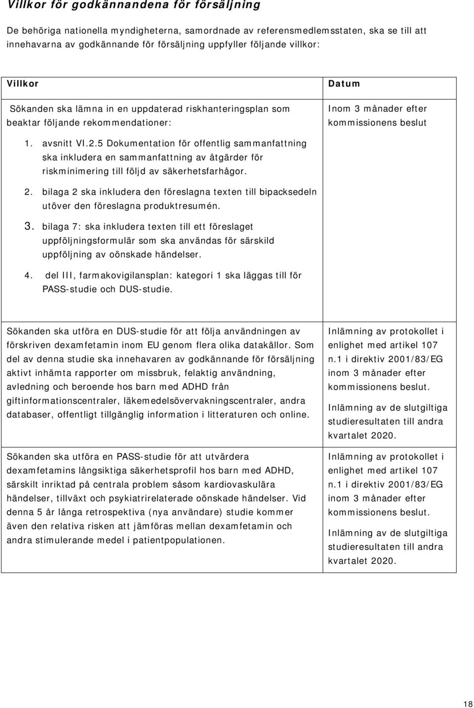 5 Dokumentation för offentlig sammanfattning ska inkludera en sammanfattning av åtgärder för riskminimering till följd av säkerhetsfarhågor. 2.