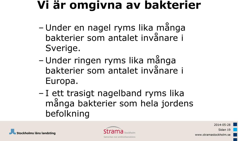 Under ringen ryms lika många bakterier som antalet invånare i