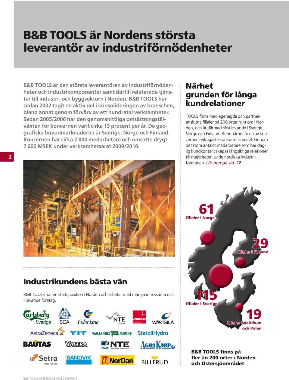 Sedan 2005/2006 har den genomsnittliga omsättningstillväxten för koncernen varit cirka 13 procent per år. De geografiska huvudmarknaderna är Sverige, Norge och Finland.